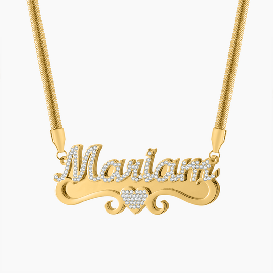 Collier Prénom Double Couche Chaîne Serpent QN680