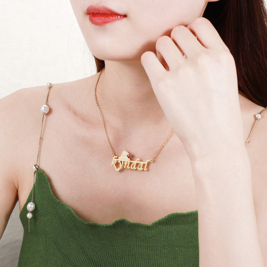 Christmas Birthstone Name Necklace QN993