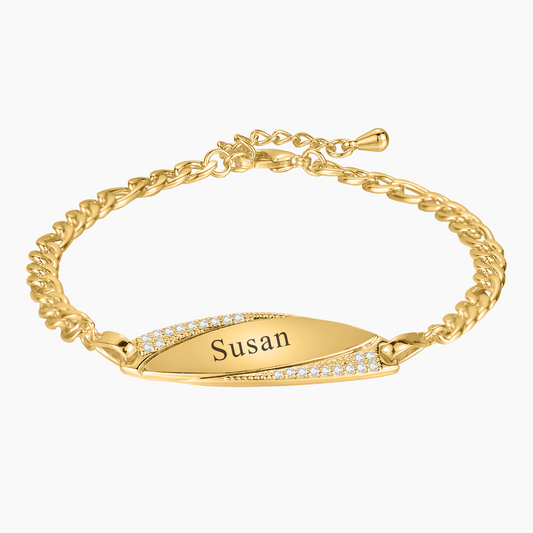 Engraving Name Charm Diamond Bracelet MB1752