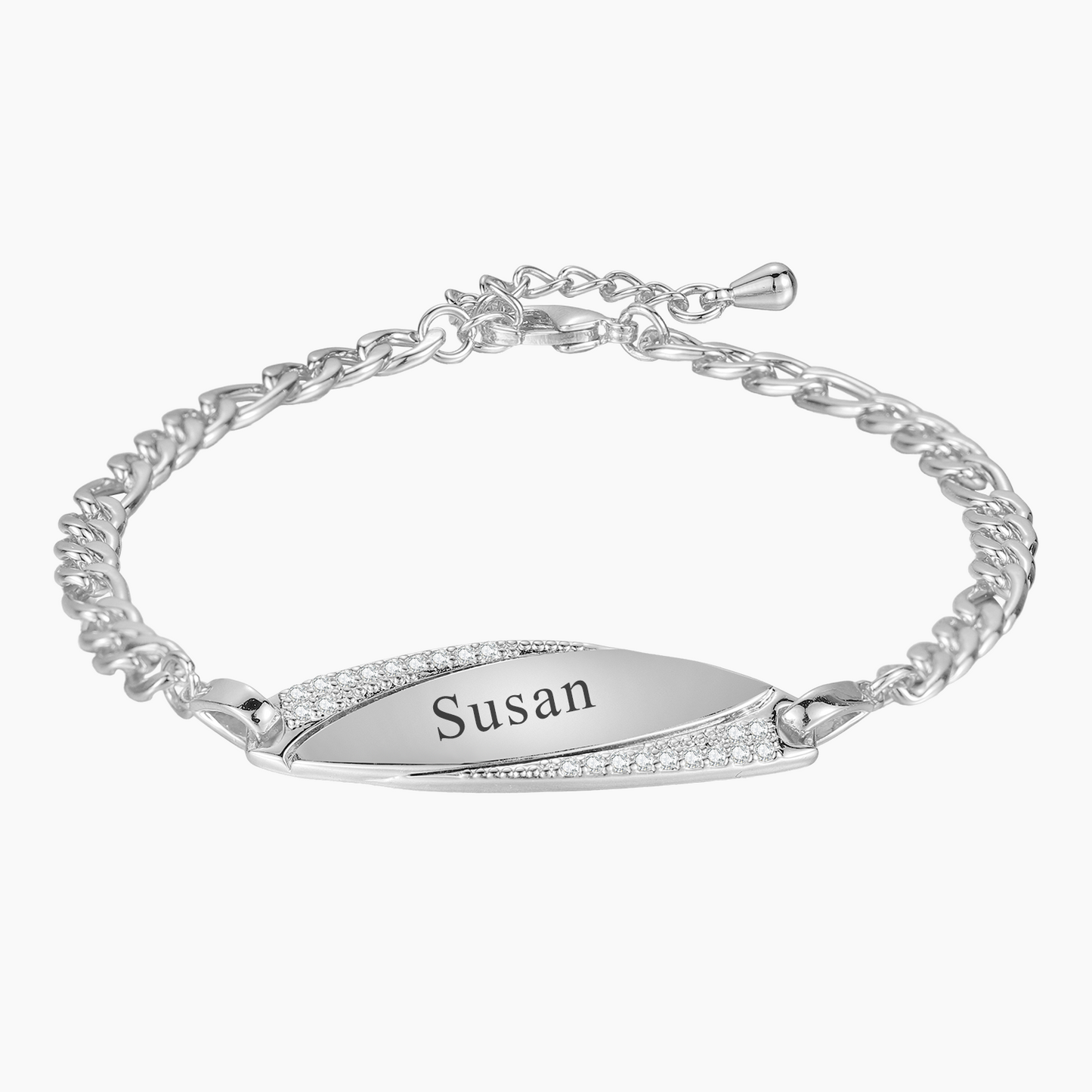 Engraving Name Charm Diamond Bracelet MB1752
