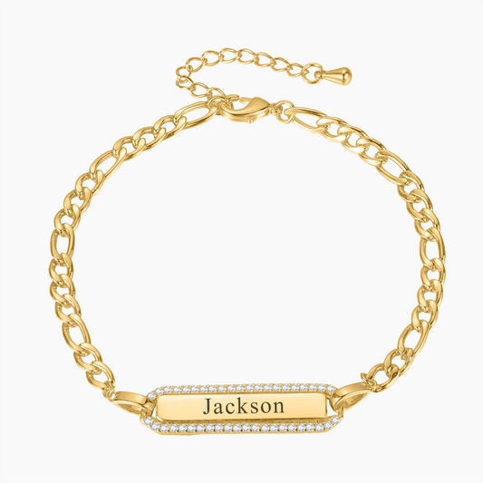 Engraving Name Charm Bracelet With Diamond MB1754