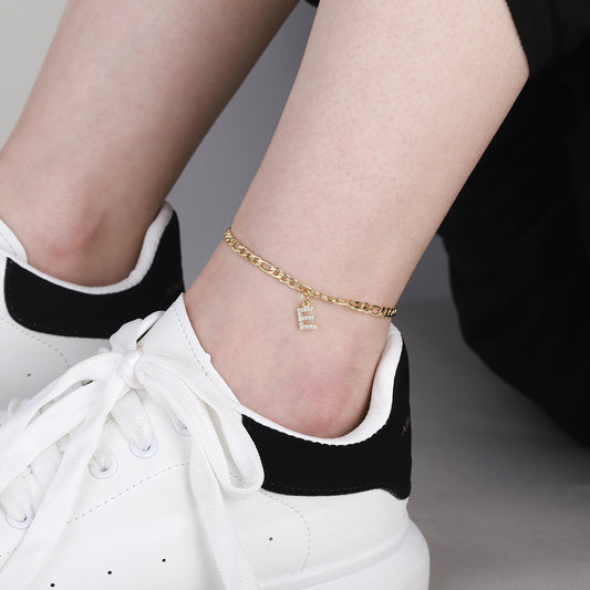 Tiny A-Z Initial Letter Anklets QA224-DZ