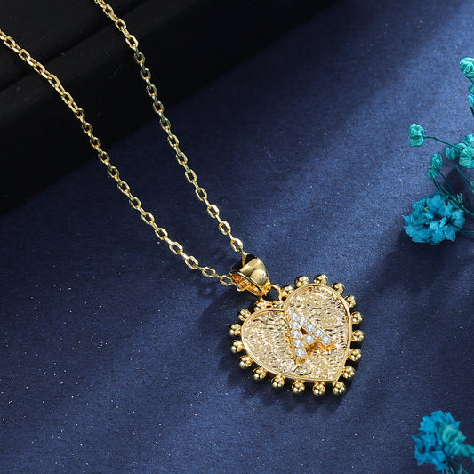 Diamond Initials Letters Necklace QN12025