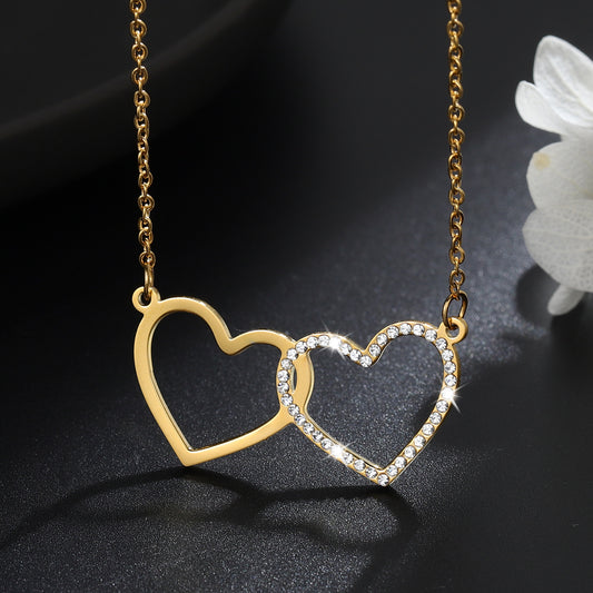 Crystal Double-heart Necklace SN197