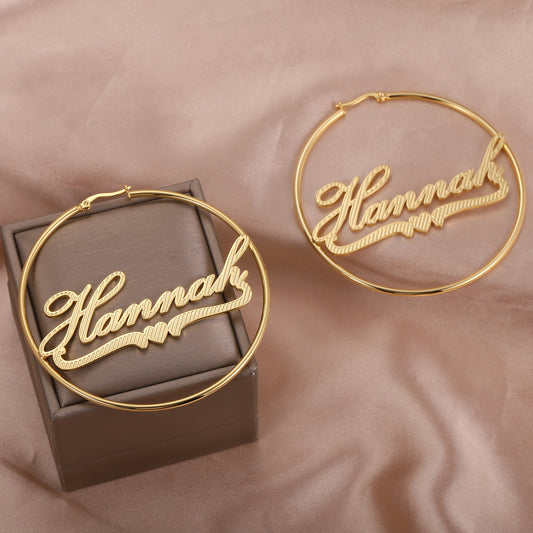 Boucles d'oreilles créoles avec coeur QE754