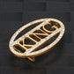 Diamond Oval Custom Name Belt Buckle