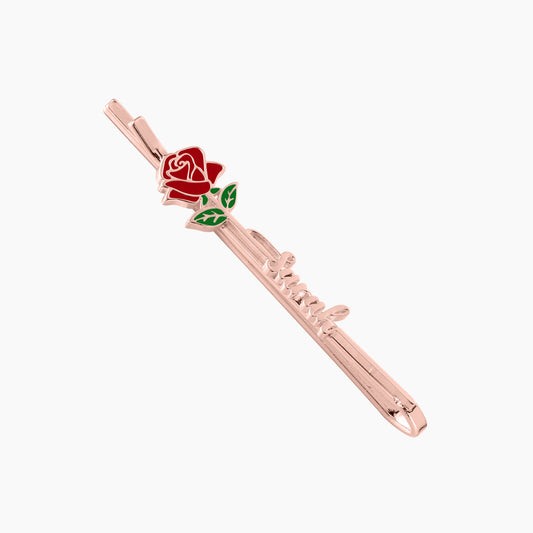 Pince à cheveux avec nom de fleur de rose QH736