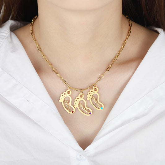 Custom Birthstone Letter Necklaces   QN222