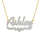 Bi-Color Name Necklace With Heart QN20901