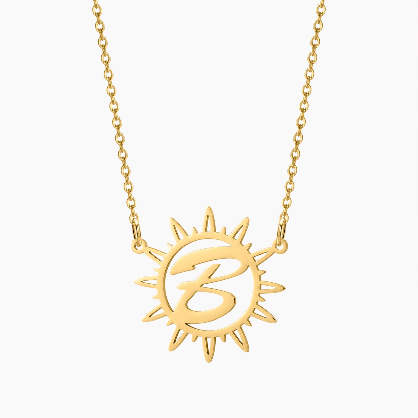 Collier Lettre Cursive Initiale Soleil SN596
