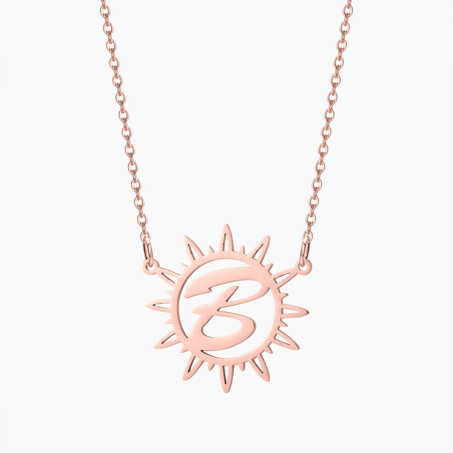 Collier Lettre Cursive Initiale Soleil SN596