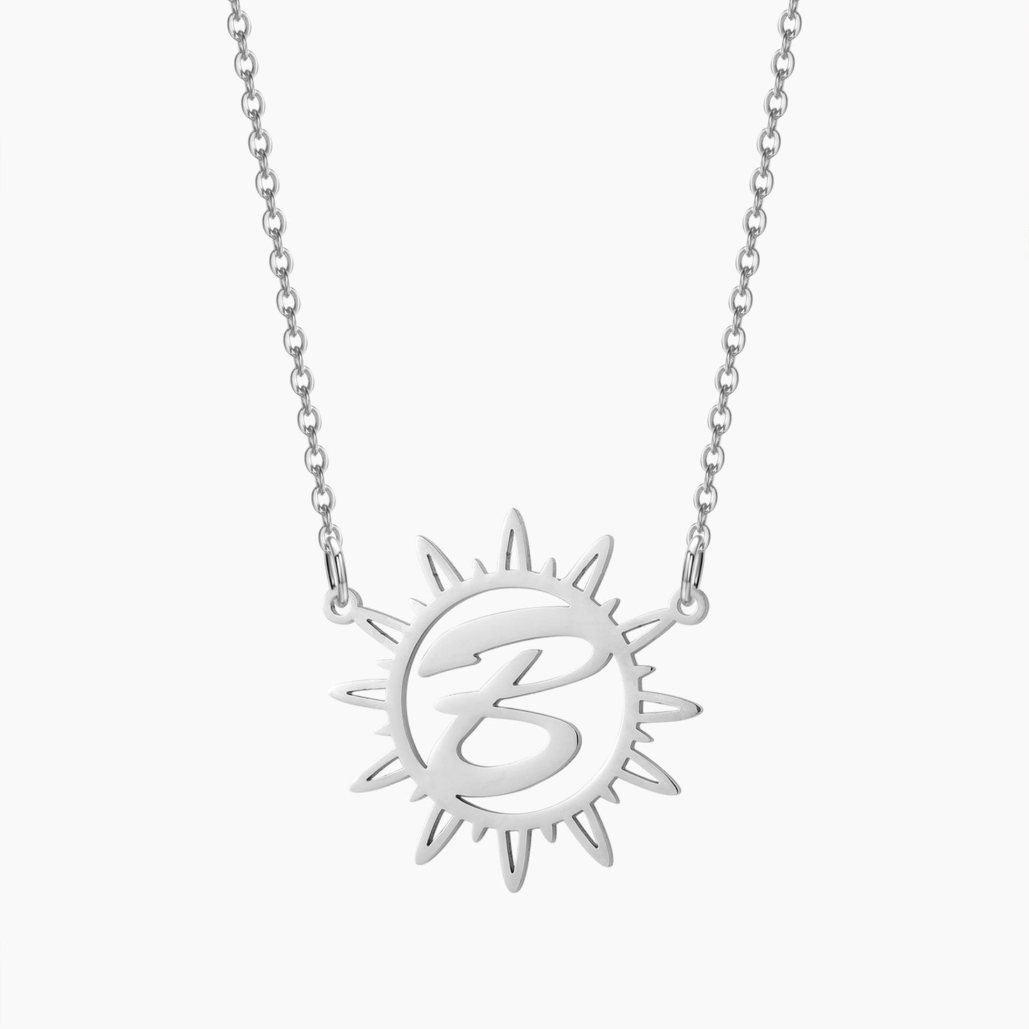 Collier Lettre Cursive Initiale Soleil SN596