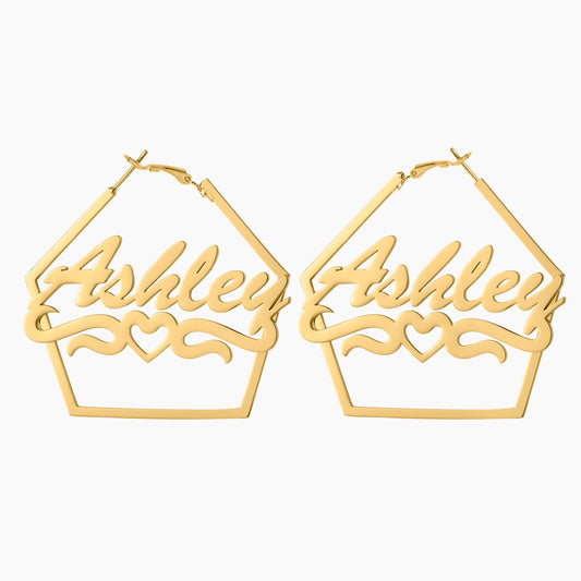 Boucles d'oreilles avec nom irrégulier QE604