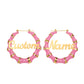 Colorful Bamboo Hoop Earring QE417