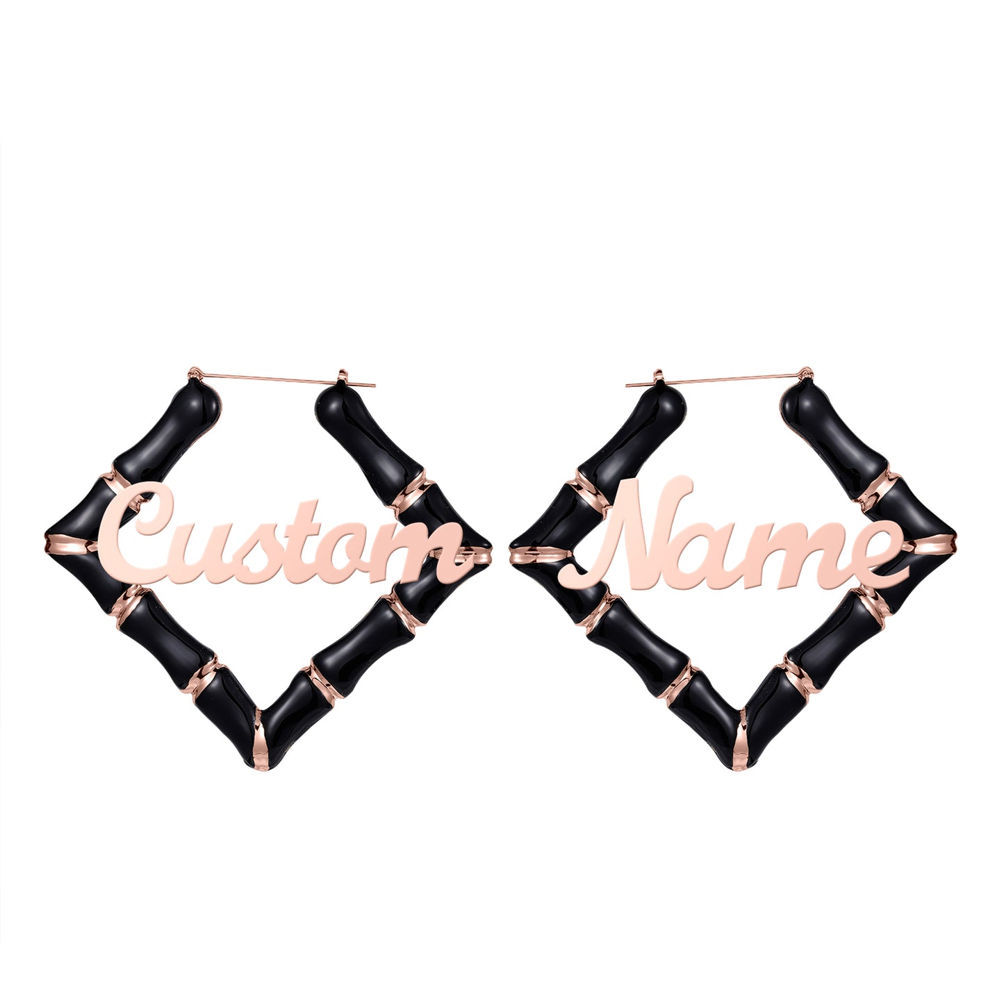 Boucles d'oreilles carrées colorées en bambou QE418