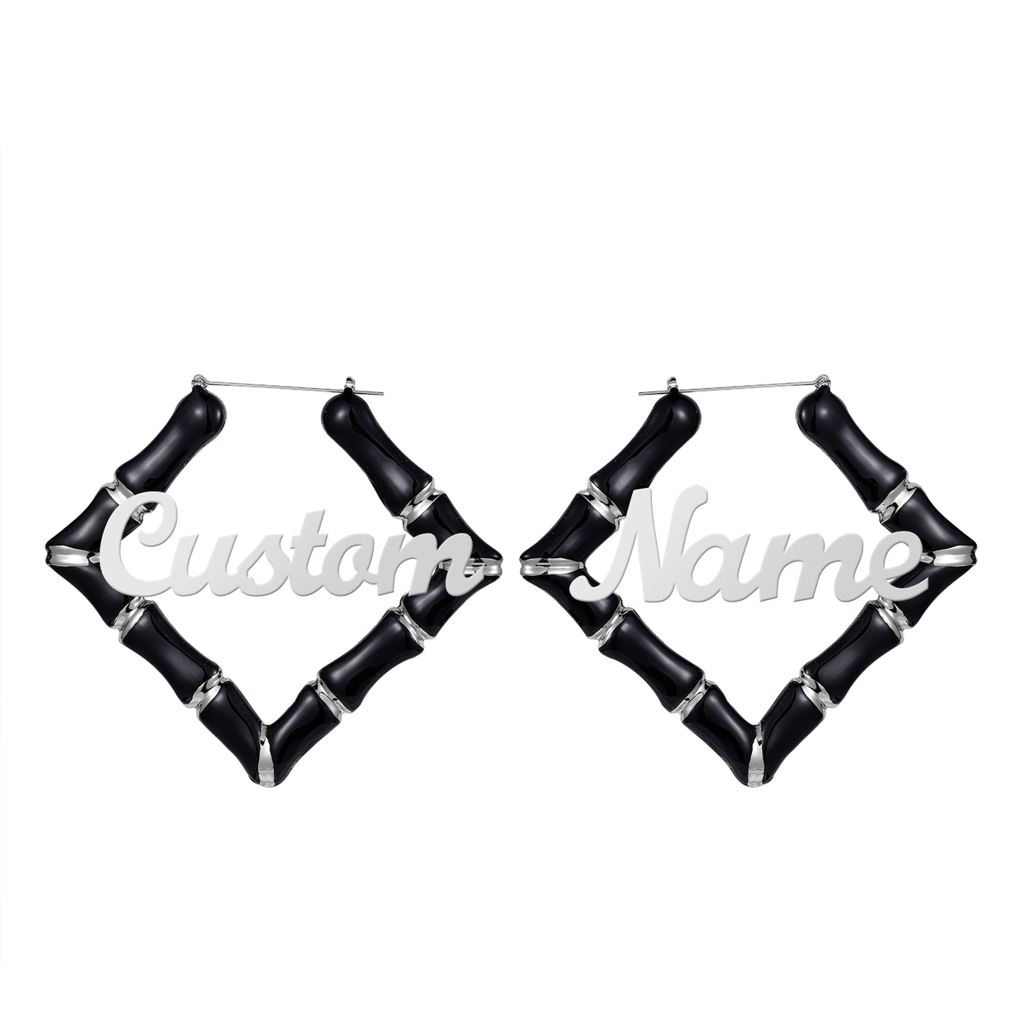 Boucles d'oreilles carrées colorées en bambou QE418