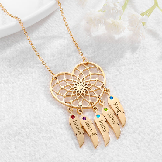 Birthstone Personalized Heart Name Chain QN337
