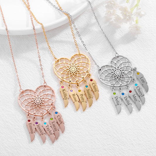 Birthstone Personalized Heart Name Chain QN337