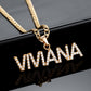 Customized Zircon Letter Necklace QN20342