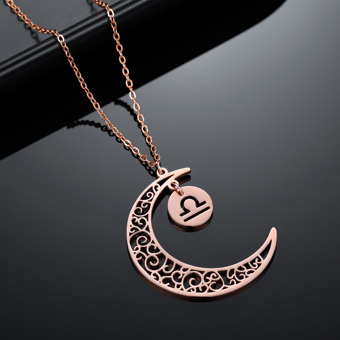 Constellation Hollow Moon Name Necklace QN478