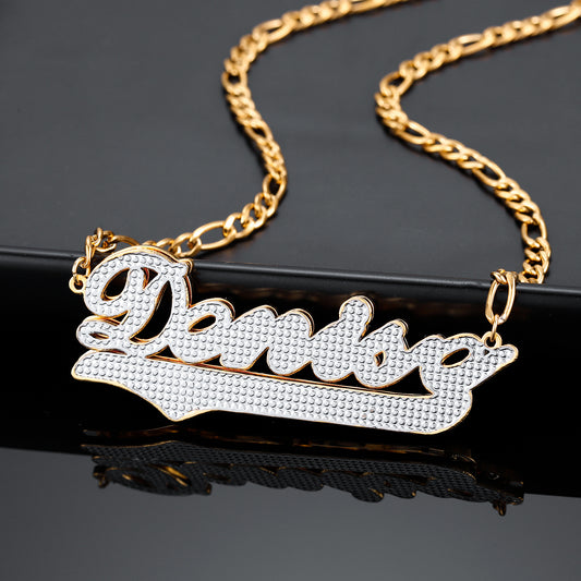 Double Gold Name Necklace QN350-F15