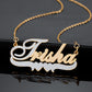 Heart Double 3D Name Necklace  QN353-F16