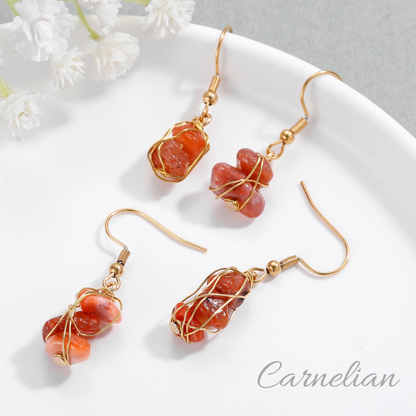 Carnelian Stone Earring SS446