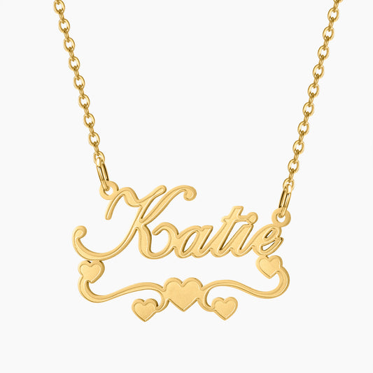 Name Necklace With Heart QN617