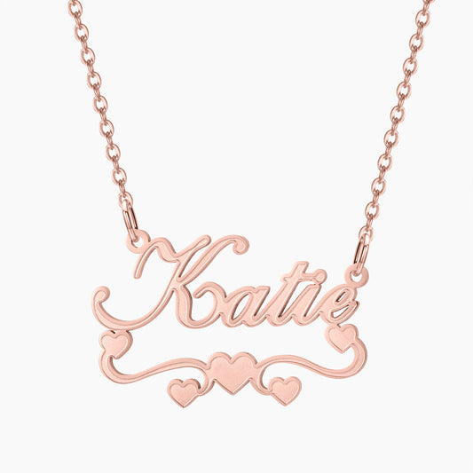 Name Necklace With Heart QN617