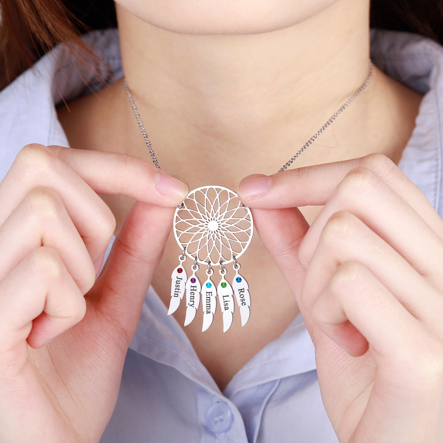 Custom Dream Catcher Name Necklace QN336