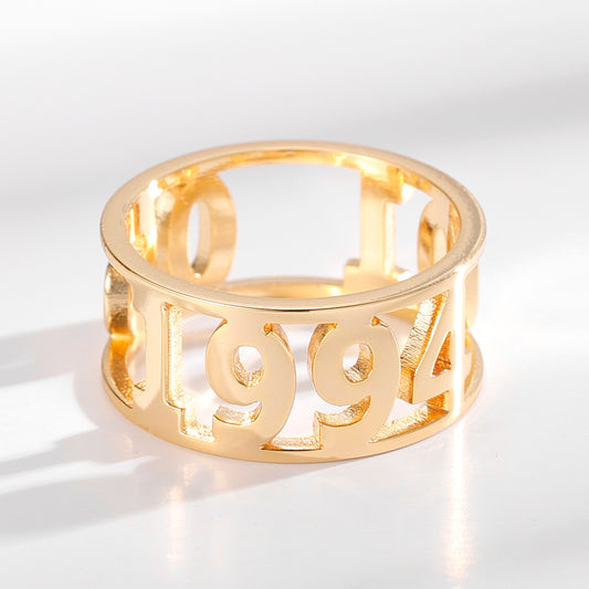 Hollow Letter Ring Any Languages QR284