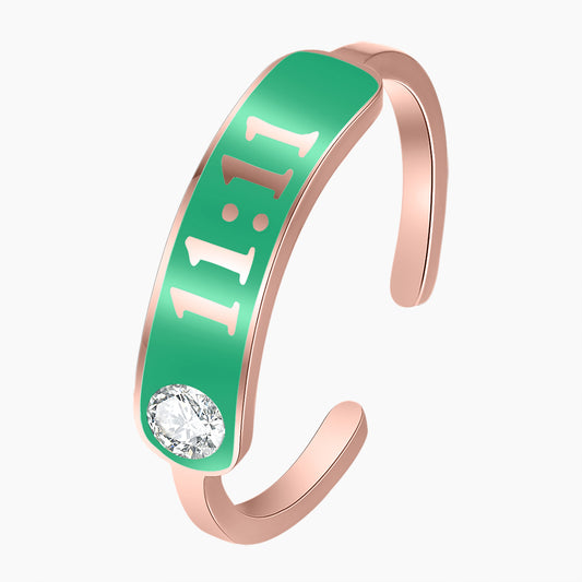 Green Custom Text Ring QR611