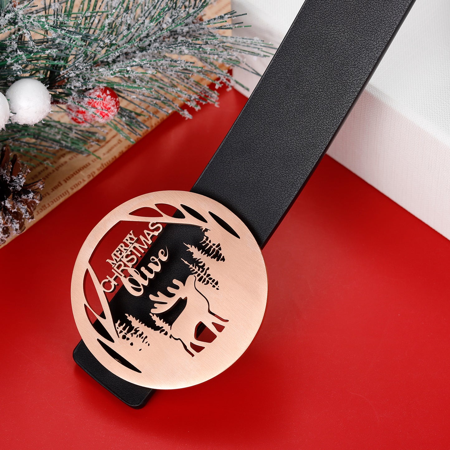 Christmas Custom Name Belt Buckle