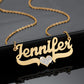 Crystal Heart Custom Stainless Steel Names Necklace  QN20338