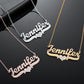 Crystal Heart Custom Stainless Steel Names Necklace  QN20338