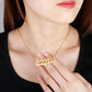 Crystal Heart Custom Stainless Steel Names Necklace  QN20338