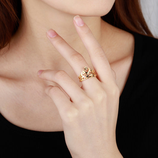 Customize Crown Name Ring QR515