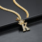 Copper Zircon AZ Crown Alphabet Pendant QN525
