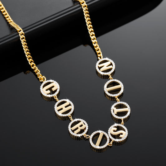 Collier Prénom Diamant Rond QN328