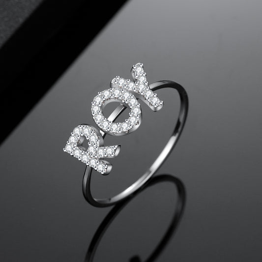Diamond Letter Ring QR325