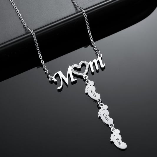 Cadeau de pendentif de pieds de bébé pour maman QN329