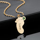 Birthstone Necklace-Baby Feet SN328