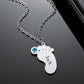 Birthstone Necklace-Baby Feet SN328