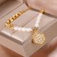 Pearl Chain Initial letter Bracelet QB526
