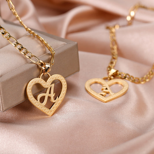 Heart Initial Letter Pendant SN582