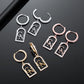 Gold Iced Out Name Earrings QE503