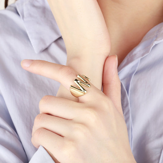 Hollow A-Z Letter  Ring  SR213