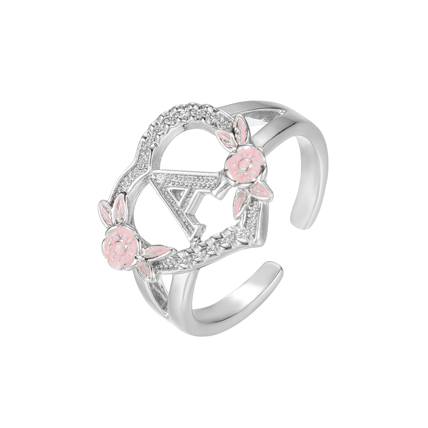 Peach Blossom Letter Ring QR496