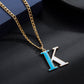 Blue And White Two-Tone Necklace QN599