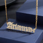 Old English Butterfly Name Necklace QN586-S06